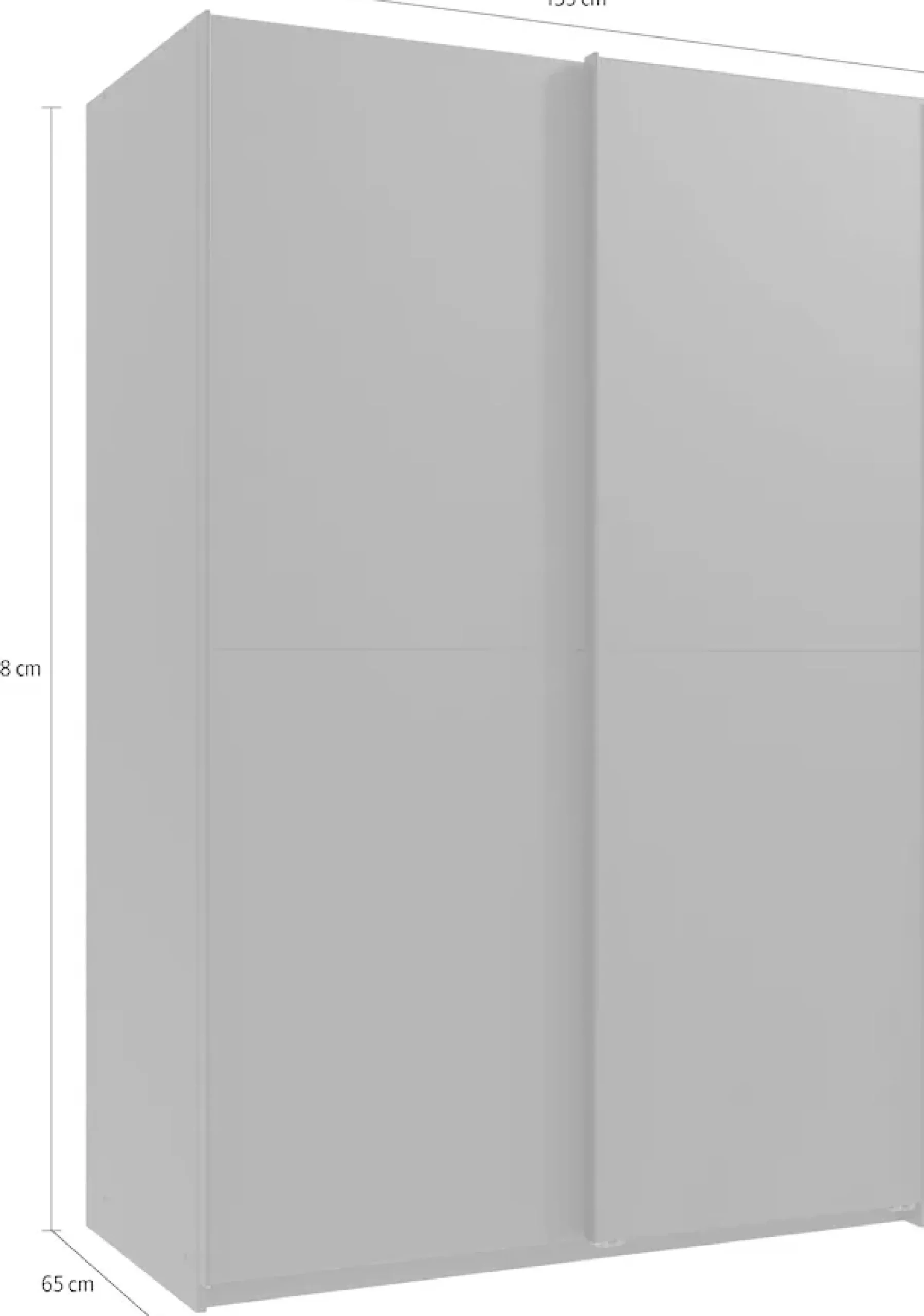 Wimex Kleiderschrank »Mugano, B/T/H 135 oder 180/65/198cm, Made in Germany« wähle Deine Ausstattung: Basic oder Premium!,2 Schwebetüren mit oder ohne Spiegel, Metallgriffe