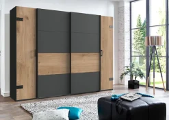Wimex Kleiderschrank »Stockholm, rustikale Optik im Industrial Design, Made in Germany« 270x65x210cm, viel Stauraum durch 2 Kleiderstangen und 10 Einlegeböden