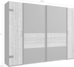 Wimex Kleiderschrank »Stockholm, rustikale Optik im Industrial Design, Made in Germany« 270x65x210cm, viel Stauraum durch 2 Kleiderstangen und 10 Einlegeböden