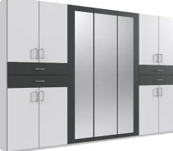 Wimex Kleiderschrank »Taiga Kleiderschrank mit Spiegel« mit Schubladen auf bequemer Höhe, Garderobe Schlafzimmerschrank