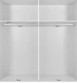 Wimex Kleiderschrank »Tilburg, Metallgriffe, Made in Germany« Breite 270cm wahlweise mit 2 oder 3 Türen,mit Schwebetüren, jeweils 1 Glaselement, 180, 225 oder 270cm breit