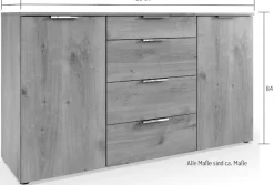 Wimex Kombikommode »Level by fresh to go« 2-türig, mit 4 Schubladen und soft-close Funktion, 135cm breit