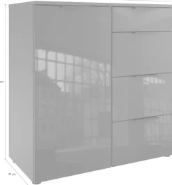 Wimex Kombikommode »Level 36C by fresh to go« mit Glaselementen auf der Front, soft-close Funktion, 81cm breit