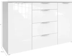 Wimex Kombikommode »level36 D by fresh to go« mit lackierten Hochglanz-Fronten, soft-close Funktion, 135cm breit