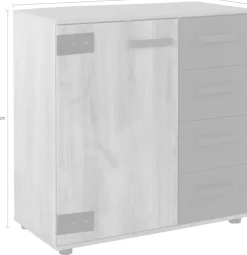 Wimex Kombikommode »Malmoe, Schrank mit 1 Tür und 4 Schubladen, Made in Germany« im rusikalen look, Industrial Design, 81x41x83cm