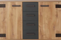 Wimex Kombikommode »Malmö, Schrank mit 2 Türen und 4 Schubladen, Made in Germany« im rusikaler look, Industrial Design, 130x41x83cm