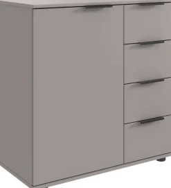 Wimex Kombikommode »Tilburg, 81x43x83cm, Made in Germany« mit schwarzen Metallgriffen, Stauraum hinter 1 Tür und in 4 Schubladen