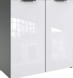 Wimex Kommode »level36 D by fresh to go« 2-türig mit soft-close Funktion, lackierte Front, schwarze Griffe