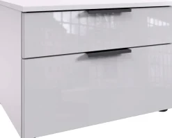 Wimex Nachtkommode »Level36 black C by fresh to go« mit Glaselementen auf der Front, soft-close Funktion, 54cm breit
