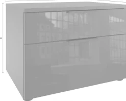 Wimex Nachtkommode »Level36 black C by fresh to go« mit Glaselementen auf der Front, soft-close Funktion, 54cm breit