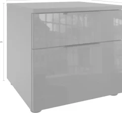 Wimex Nachtkommode »Level36 black C by fresh to go« Nachttisch mit Glaselementen auf der Front, soft-close Funktion