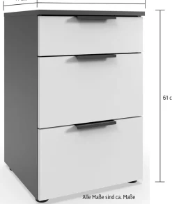 Wimex Nachtkommode »Level by fresh to go« 3 Schubladen mit soft-close Funktion, 41cm breit, 61cm hoch