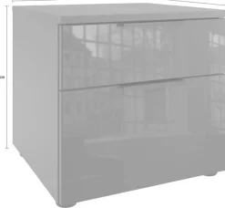 Wimex Nachtkommode »Level36 C by fresh to go« Nachttisch mit Glaselementen auf der Front, soft-close Funktion