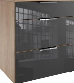 Wimex Nachtkommode »Level36 C by fresh to go« mit Glaselementen auf der Front, soft-close Funktion, 54cm breit