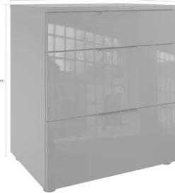 Wimex Nachtkommode »Level36 C by fresh to go« mit Glaselementen auf der Front, soft-close Funktion, 54cm breit