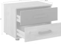 Wimex Nachtschrank »Malmoe, Nachttisch 52x38x40cm, 2 Schubladen« einzeln oder im praktischen 2er Set, rusikaler look, Industrial Design