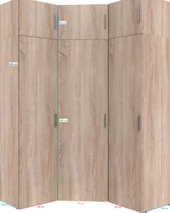 Wimex Schranksystem »Münster« Spar-Set, 6tlg: Eckschrank+ 2 Schränke 50cm breit+ 3 Aufsatzmodule,Mehrzweckschrank