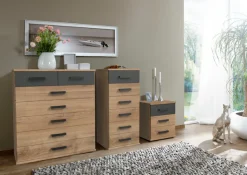 Wimex Schubkastenkommode »Cork, Hochkommode, Highboard 91/40/103cm, Made in Germany« industrial Design, rustikaler Look, 7 Schubladen