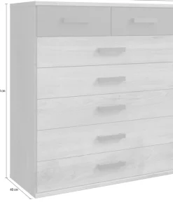 Wimex Schubkastenkommode »Cork, Hochkommode, Highboard 91/40/103cm, Made in Germany« industrial Design, rustikaler Look, 7 Schubladen