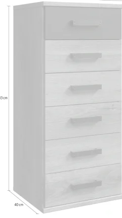 Wimex Schubkastenkommode »Cork, Hochkommode, Highboard 46/40/103cm, Made in Germany« industrial Design, rustikaler Look, 6 Schubladen
