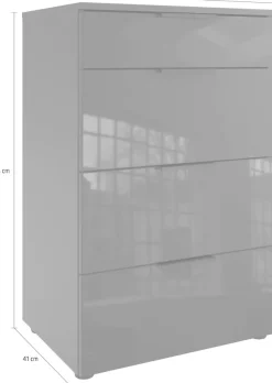 Wimex Schubkastenkommode »Level36 C by fresh to go« mit Glaselementen auf der Front, soft-close Funktion, 54cm breit