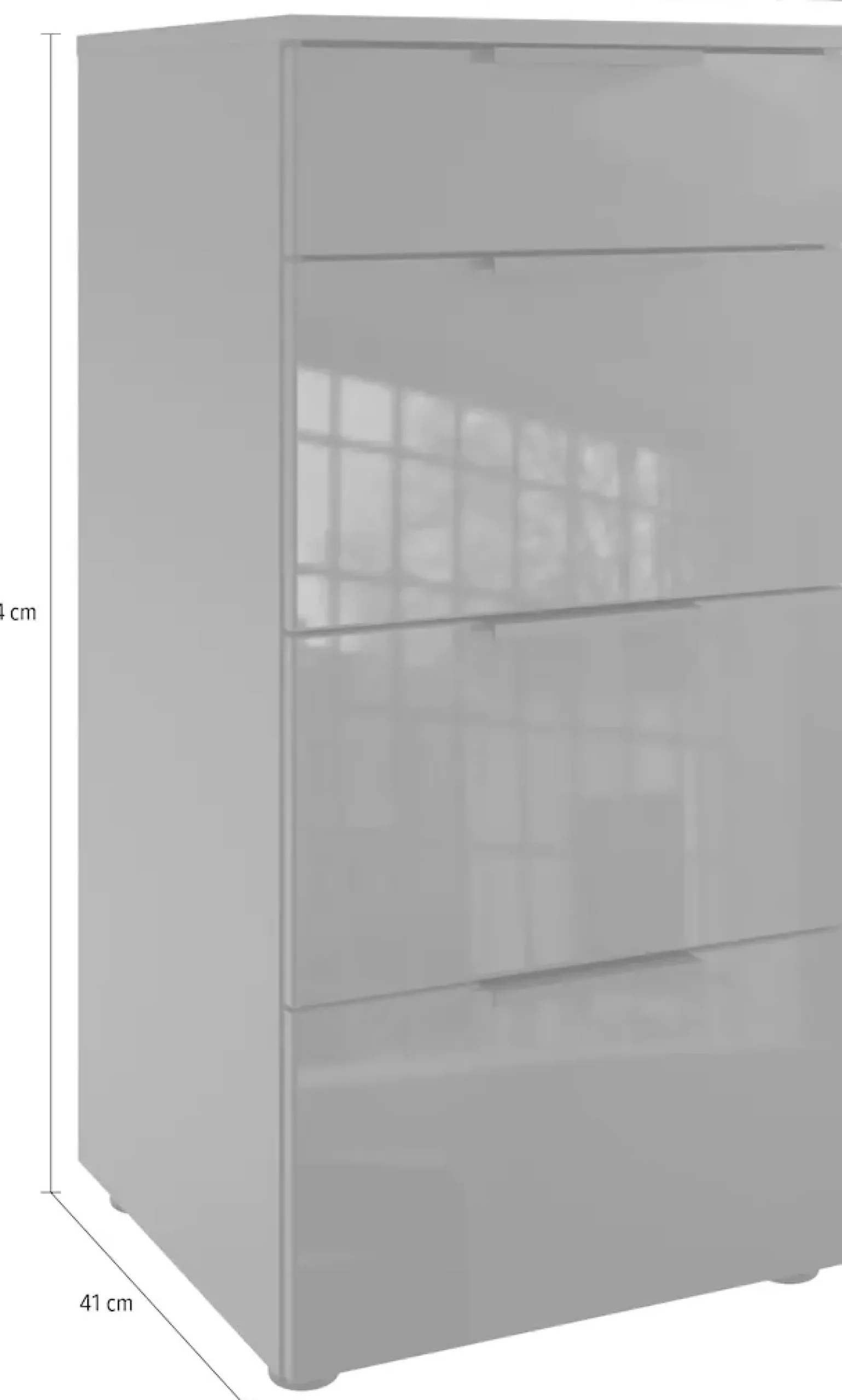 Wimex Schubkastenkommode »Level36 C by fresh to go« mit Glaselementen auf der Front, soft-close Funktion, 41cm breit