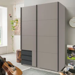 Wimex Schwebetürenschrank »Bahamas, Kleiderschrank in den Breiten 135cm und 180cm erhältlich« inkl. drei farblich abgesetzter Schubladen