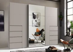 Wimex Schwebetürenschrank »Bali in den Breiten 225cm & 270cm, Kleiderschrank mit Spiegel« Schrank mit 3 Türen, Farbe: Kaschmir