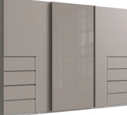 Wimex Schwebetürenschrank »Bali in den Breiten 225cm & 270cm, Kleiderschrank mit Glaselement« Schrank mit 3 Türen, in den Farben: grafit oder saharagrau erhältlich