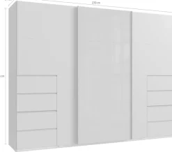 Wimex Schwebetürenschrank »Bali in den Breiten 225cm & 270cm, Kleiderschrank mit Glaselement« Schrank mit 3 Türen, in den Farben: grafit oder saharagrau erhältlich