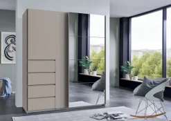 Wimex Schwebetürenschrank »Bali in den Breiten 180cm, 225cm & 270cm, Kleiderschrank mit Spiegel« erhältlich in der Farbe: Kaschmir,Schrank mit 4 Schubladen