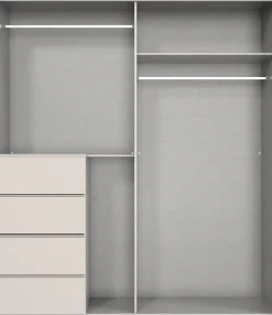 Wimex Schwebetürenschrank »Bali in den Breiten 180cm, 225cm & 270cm, Kleiderschrank mit Spiegel« erhältlich in der Farbe: Kaschmir,Schrank mit 4 Schubladen