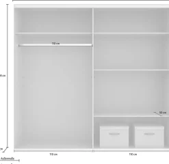 Wimex Schwebetürenschrank »Barmbek Schlafzimmerschrank Garderobenschrank« Kleiderschrank mit 2 Stoffboxen und 2 zusätzlichen Böden, Spiegeltür