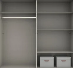 Wimex Schwebetürenschrank »Barmbek Schlafzimmerschrank Garderobenschrank« Kleiderschrank mit 2 Stoffboxen und 2 zusätzlichen Böden, Spiegeltür