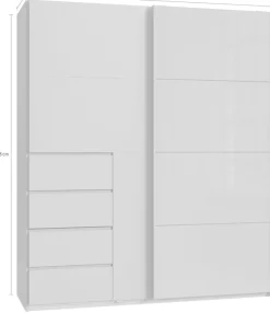 Wimex Schwebetürenschrank »Bali in den Breiten 180cm, 225cm & 270cm, Schrank mit Glaselement« Kleiderschrank erhältlich in den Farben; grafit und saharagrau