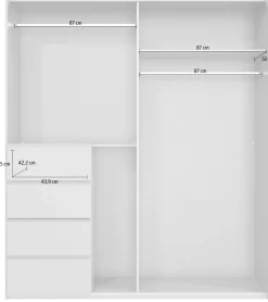 Wimex Schwebetürenschrank »Bali in den Breiten 180cm, 225cm & 270cm, Schrank mit Glaselement« Kleiderschrank erhältlich in den Farben; grafit und saharagrau