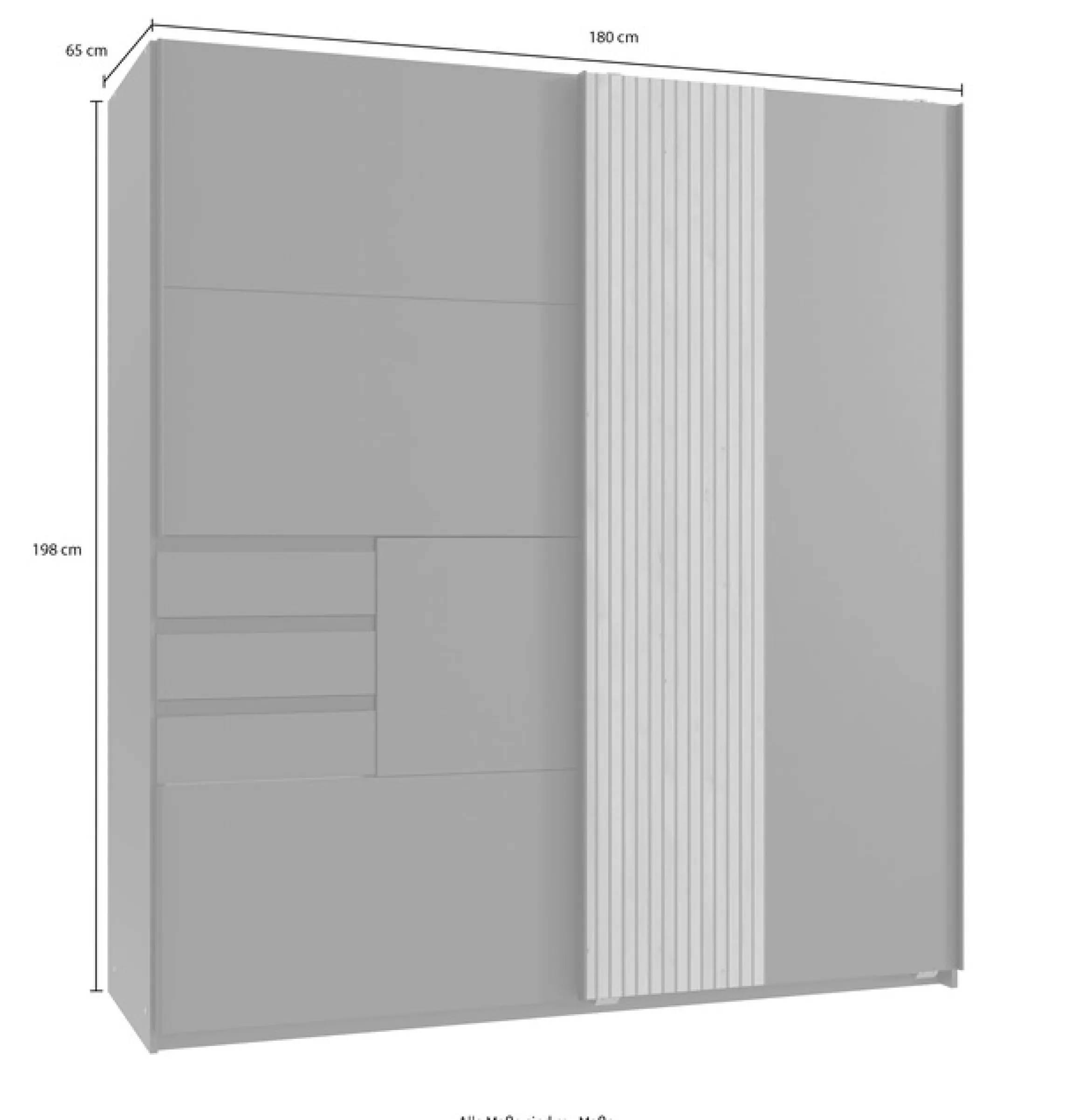 Wimex Schwebetürenschrank »Coburg, Kleiderschrank Made in Germany« mit Akustikpaneel Optik oder Holzoptik eichefarben, 180cm breit