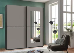 Wimex Schwebetürenschrank »Dundee, Glitzern und Funkeln im Schlafzimmer durch Strassdekor« Kleiderschrank mit Spiegel, 180x64x198cm, Made in Germany