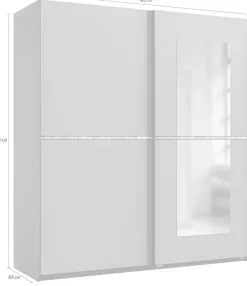 Wimex Schwebetürenschrank »Dundee, Glitzern und Funkeln im Schlafzimmer durch Strassdekor« Kleiderschrank mit Spiegel, 180x64x198cm, Made in Germany
