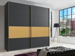 Wimex Schwebetürenschrank »Dubai Kleiderschrank in trendigen goldenen Design« Schlafzimmerschrank wahlweise in zwei Breiten erhältlich,Breite 225cm, 2 Schwebetüren MADE IN GERMANY