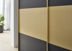Wimex Schwebetürenschrank »Dubai Kleiderschrank in trendigen goldenen Design« Schlafzimmerschrank wahlweise in zwei Breiten erhältlich,Breite 225cm, 2 Schwebetüren MADE IN GERMANY