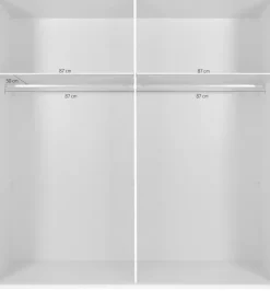 Wimex Schwebetürenschrank »Easy Plus, Kleiderschrank Made in Germany« mit Glaseinsatz/ Rauchglas, viele Breiten zur Auswahl, schwarze Griffe