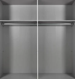 Wimex Schwebetürenschrank »Easy Plus, Kleiderschrank Made in Germany« mit Glaseinsatz/ Rauchglas, viele Breiten zur Auswahl, schwarze Griffe