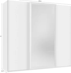 Wimex Schwebetürenschrank »Katar, Kleiderschrank erhältlich in den Breiten 225cm und 270cm« inkl. Spiegel, Akzente in Gold