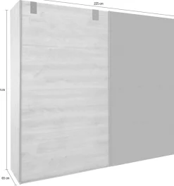 Wimex Schwebetürenschrank »Malmö, Kleiderschrank wahlweise mit oder ohne Spiegel« Kleiderschrank im Industrial Design, 225 oder 270cm breit