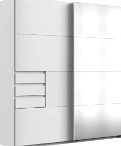 Wimex Schwebetürenschrank »Oldenburg, Kleiderschrank mit Spiegel in weiß, 3 Schubladen« B/T/H: 180/64/198cm, inklusive geräumigen Innenleben, Made in Germany,mit Spiegel