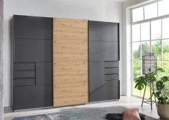 Wimex Schwebetürenschrank »Saigon, mit kompletter Innenausstattung, Made in Germany« Kleiderschrank 3-türig, 270cm breit, mit 6 praktischen Außenschubladen