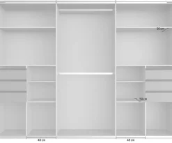 Wimex Schwebetürenschrank »Saigon, mit kompletter Innenausstattung, Made in Germany« Kleiderschrank 3-türig, 270cm breit, mit 6 praktischen Außenschubladen