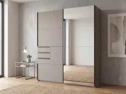 Wimex Schwebetürenschrank »SAIGON in den Breiten 180cm & 225cm, Farbe: Saharagrau« inkl. Spiegel