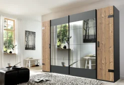 Wimex Schwebetürenschrank »Stockholm, Schlafzimmerschrank mit Industrial-Look, rustikale Optik« Kleiderschrank mit Spiegel BESTSELLER Schrank Garderobe